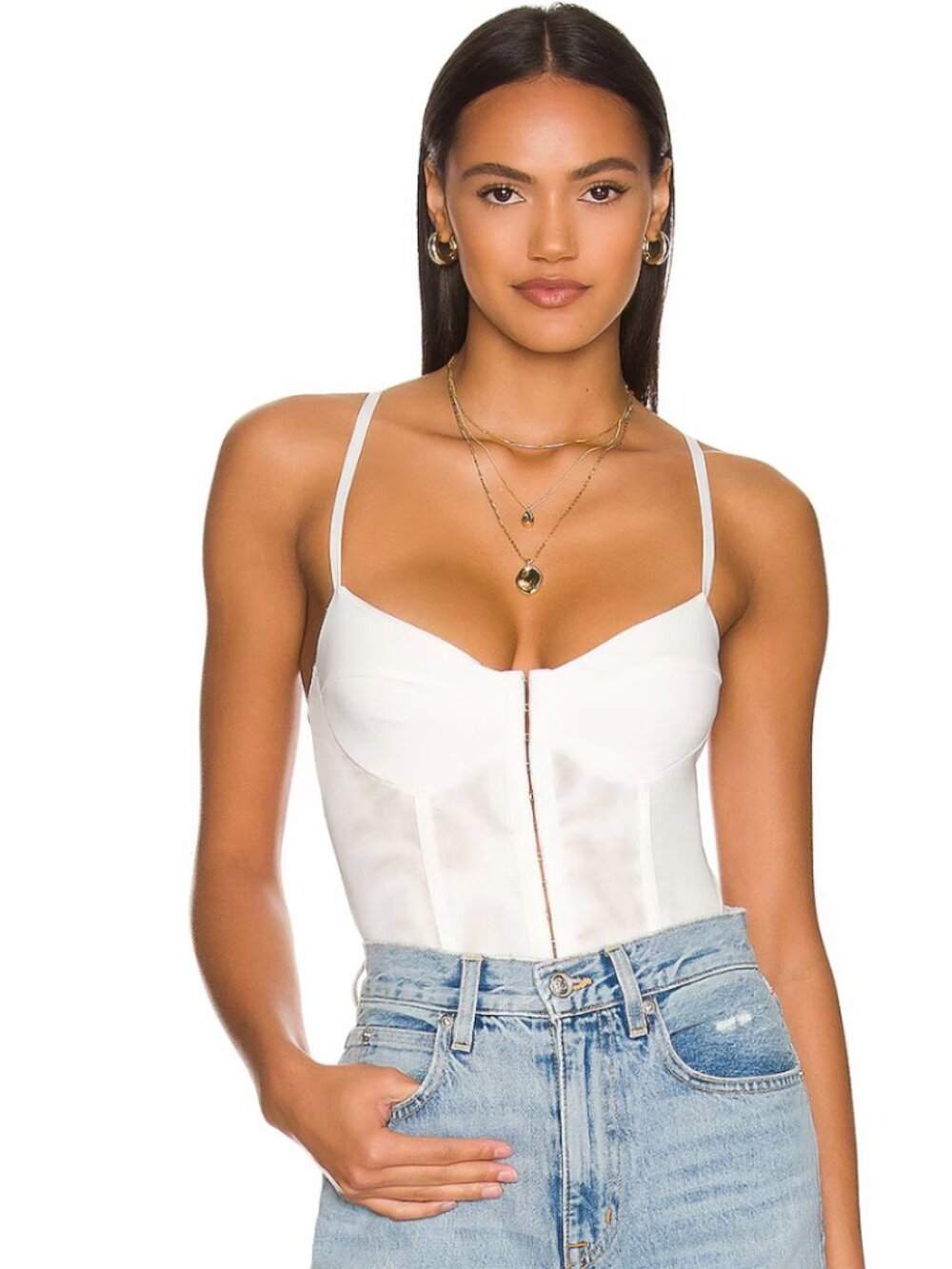 Free People Night Rhythm Corset Bodysuit - Size S